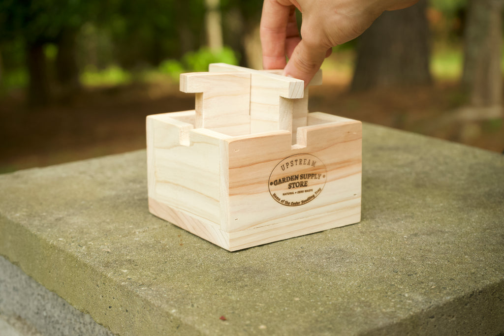 4-Cell Cedar Seedling Tray/Planter image 2