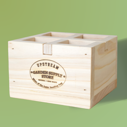 4-Cell Cedar Seedling Tray/Planter image 0